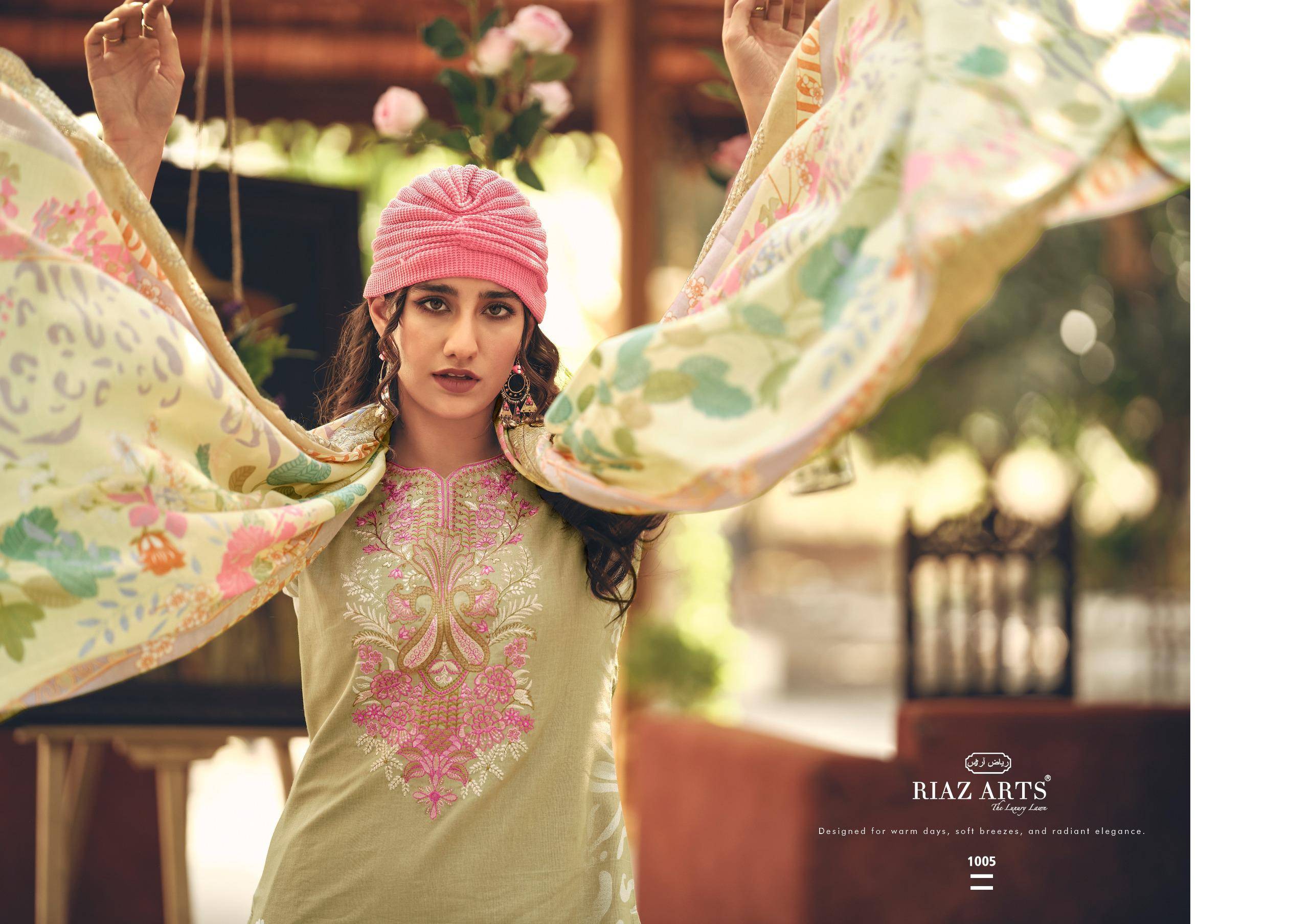 ABU SAEED by RIAZ ARTS PRINTS 13063 TO 13068 SERIES Pakistani Stylish Embroidered LAWN COTTON COLLECTION At Wholesale Price